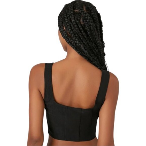 Forever 21 women's black hook-and-eye corset top size M - Picture 4 of 5